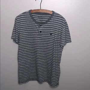 American Eagle Outfitters Gray White Striped Shirt